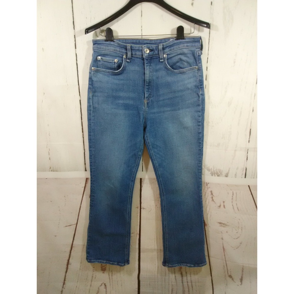 Rag & Bone‎ Jeans Womens 30 Nina High Rise Ankle Flare Gravel Blue Stretch Denim
